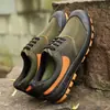 Sapatos de Liberação com Sola de Borracha Espessa para Homens, Sapatos de Cano Baixo Camuflados, Sapatos para Trabalhadores, Sapatos de Segurança para Exterior, Sapatos Industriais e de Mineração, Dropshipping de Peça Única