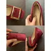 Zapatos para Mujer que Aumentan la Altura con Hebillas Cuadradas Metálicas, Zapatos de Mujer, Zapatos sin Talón, Zapatos de Mujer Estilo Francés para el Trabajo, Estilo Versátil para el Lugar de Trabajo