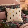 Funda de almohada para árbol de Navidad con lazo nuevo transfronteriza Cubierta decorativa para sofá de sala de estar Festival de Navidad Almohada de cojín para respaldo