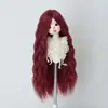 Peluca para Muñeca BJD Color Multicolor Opcional Flequillo Largo Ola de Agua Cabello Largo Rizado de 3/4/6 Puntos Seda de Alta Temperatura Cabello en Blanco