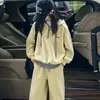 Conjunto de Moda para Niñas de Primavera y Otoño: Elegante Conjunto de Dos Piezas para Niños: Sudadera con Capucha y Media Cremallera y Pantalones Deportivos Casuales