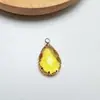 Accesorios Transfronterizos para Manualidades Flor de Garra Chapada en Oro Cobre Cristal de Color Gota de Agua Colgante Pendientes Anillo Collar Pasador Ropa