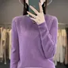 Tejido cuello redondo agujereado Diamante simple color liso Andy terciopelo adelgazante para ir al trabajo primavera nuevo mujer coreano jersey