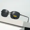 Gafas de Sol Polarizadas de Metal para Hombre, Gafas de Sol de Gama Alta que Cambian de Color, Gafas Anti-UV para Conducir y Pescar