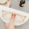 Nuevos Lentes Transparentes con Luz Anti-azul para Mujer Presbicia en Línea Moda Popular Estilo Ins Marco de Lentes Hechos a Mano Lisos Mostrando Cara Pequeña Delgada
