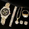 Explosiones de Comercio Exterior Moda Patrón Romano Diamante Reloj de Pulsera para Mujer Reloj de Pulsera de Cuarzo Brazalete Reloj de Pulsera para Mujer Fabricantes en stock