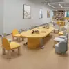 Juego de Mesa y Sillas Infantiles para Oficina de Ventas, Mesa de Aprendizaje y Manualidades para Jardín de Infancia, Área de Entretenimiento de Educación Temprana, Sillas y Banquitos para Sala de Lectura