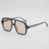 2025 Nuevas Gafas de Sol de Doble Rayo Color Dopamina Película Marina Montura Grande Adelgazantes de Moda Tendencia Anti-UV