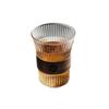 Taza de Vidrio Acanalado, Taza de Agua de Alto Borosilicato, Aislante Térmico, Antiescaldante, Taza de Té para el Hogar, Taza Pública, Alto Borosilicato, Moderna y Sencilla
