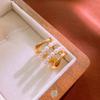 Anel de agulha de prata francesa brincos de camada dupla brincos simples de pérolas artificiais luz luxo high-end temperamento brincos atacado mulheres