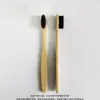 Estoque de Comércio Exterior Escova de Dentes Plana de Bambu para Adultos com Cerdas Macias, Cerdas Afiadas, Cerdas Duras Cinza e Brancas, Cerdas de Nylon em Estoque