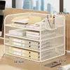 Organizador de Archivos para Estación de Trabajo Estante de Documentos para Escritorio de Oficina Estantería para Libros de Estudiante Estante de Almacenamiento para Escritorio de Oficina Contenedores de Almacenamiento Multicapa