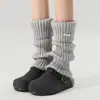 Calcetines de becerro a rayas estilo coreano, calcetines de lana versátiles para mujer, calcetines cálidos de punto hasta la rodilla
