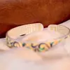 Pie Plata 9999 Sólido Patrón de Hierba Tang Color Esmalte Pulsera de Plata Grabado Corazón Sutra Pulsera de Plata Pulsera de Plata