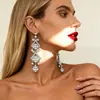 Brincos Europeus e Americanos Exagerados com Franjas de Flor Cravejadas de Diamantes, Brincos Fashion Retro Exquisitos, Brincos de Luxo Leve e de Alta Qualidade para Mulheres