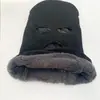 Touca de equitação quente touca de três furos gorro de tricô chapéu de lã ao ar livre multifuncional chapéu de esqui com forro de fleece