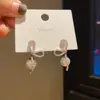 Brincos de Pérola com Laço de Zircônia Agulha de Prata Luxo Leve High-end Elegantes Brincos Retrô Francês Versáteis Brincos para o Dia a Dia