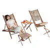 Cadeira de descanso dobrável para exterior, adequada para uso doméstico, varanda e pátio; móveis novos em estilo chinês para pousadas; cadeira de lazer de vime; conjunto de chá e outros acessórios