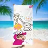 Toalha de banho de secagem rápida infantil de grandes dimensões Giz de cera Pequena nova toalha de praia Microfibra Velo de dupla face Toalha de praia com impressão digital