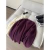 Atmosfera Preguiçosa Tricô Coreano Outono/Inverno 2025 Roupa Quente Moda Roxo Tricô Tops Femininos