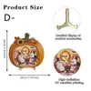 Expositor de arte em madeira de abóbora de Halloween estilo Instagram da moda com estampas coloridas, designs multi-cenas, decoração fofa de fantasma para mesa de casa