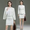 Traje al por mayor traje Ropa de oficina de negocios blanca para mujer Traje profesional Ropa de trabajo para mujer Guía de ventas Recepción de hotel