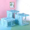 Cajas desechables para pastel al por mayor del fabricante Azul semitransparente Rosa Embalaje para hornear Postre con ventana visible