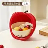Linda Cesta Escurridora de Manzana, Gadget Doble Capa para Lavar Frutas, Cesta de Frutas para el Hogar en la Cocina, Tina para Lavar Verduras, Cesta de Almacenamiento de Frutas