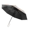 Paraguas creativo con hebilla de anillo de apertura manual al 70% de descuento, protección solar, doble uso para lluvia y sol, paraguas de negocio con recubrimiento negro, sombrilla de estilo japonés simple al por mayor
