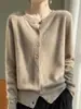 Novedad Otoño/Invierno 2026 Ropa de Punto para Mujer Cárdigan de Cuello Redondo en V Suéter de Manga Larga Abrigo Holgado Versátil Venta al por Mayor Transfronteriza