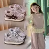 Nuevos zapatos de paseo de otoño para niñas pequeñas, de suela blanda, puntera cerrada, antideslizantes, estilo coreano, con cordones, zapatos de princesa