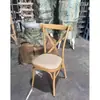 Silla con respaldo de horquilla silla estilo country americano retro silla imitación madera maciza silla con respaldo de cruz para bodas silla de exterior estilo pastoral europeo