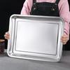 Plato Cuadrado de Acero Inoxidable Bandeja Rectangular Plato para Barbacoa Plato para Verduras Plato para Pescado a la Parrilla Plato para Comedor Plato para Arroz al Vapor Plato para Dumplings Plato de Gelatina de Piel de Burro