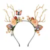 Nova Tiara de Galhos de Rena Brilhantes de Natal, Faixa de Cabelo Piscante, Adorno de Cabeça de Fada, Versátil para Festas de Natal e Mercados Noturnos
