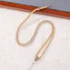 Cordón de collar tejido a mano estilo chino con color degradado y tres corazones de durazno, exquisito cordón de colgante Hanfu degradado, artículo de regalo