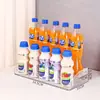 Prateleira de Exibição de Bebidas Transparente de Acrílico para Mesa Prateleira de Exibição em Camadas Lanches Suco Prateleira de Armazenamento Multicamadas Prateleira de Supermercado