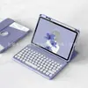 Funda Protectora con Teclado Adecuada para iPad 10.2 pulgadas 10.9 Rotatoria Textura de Tela Acrílico 9.7 Funda de Cuero con Teclado Pro11