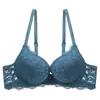 Conjunto de sujetador de encaje sexy transfronterizo europeo y americano para pechos pequeños para que parezcan más grandes, con efecto push-up, talla grande y soporte lateral para el pecho