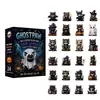 Nuevo colgante acrílico de caja sorpresa para decoración de Halloween, con diseños de calabaza, gato y bruja para decoración de patio exterior