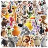 55 lindas pegatinas de dibujos animados de animales en 3D, para laptop, teléfono móvil, vaso de agua, coche eléctrico, casco, impermeables, pegatinas DIY