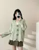 Nuevo Abrigo Suéter de Punto Suave con Textura Holgada Estilo Coreano Otoño/Invierno 2026 con Diseño Floral Tridimensional, Dulce Cárdigan de Punto para Mujer