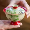 Taza de Té de Cerámica Panda Paradise con Tapa para Preparar Té, Tazón de Té Negro Estilo Palacio con Tapa, Juego de Té Doméstico de Alta Gama, Antiescaldante
