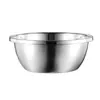 Tanque Grande de Aço Inoxidável Estilo Europeu para Temperos Bacia de Temperos Bacia para Escorrer Sopa Bacia Redonda para Lavar Vegetais Bacia para Lavar Ovos Arroz Cozinha