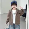 Suéter com Zíper Masculino para Primavera e Outono Estilo Coreano Infantil Elegante Versátil Casual Malha Top Moda Bebê Roupas