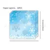 Nueva Decoración Temática de Fiesta de Cumpleaños Copo de Nieve Azul Vajilla Desechable Plato de Papel Servilleta de Papel Vaso de Papel Banderín Tirar Cuchillo Tenedor Cuchara