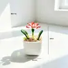 Plantas en maceta de vidrio Zibo, flores de diciembre, ramos de flores artificiales, flores de vidrio para cumpleaños, decoraciones de escritorio, adornos blancos, Día de la Madre transfronterizo