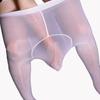 Qinghe Medias para Hombre Aceitosas Sexy Jj Set Set de Masaje de Silicona Abiertas Ultradelgadas Transparentes Sedosas Medias Panty