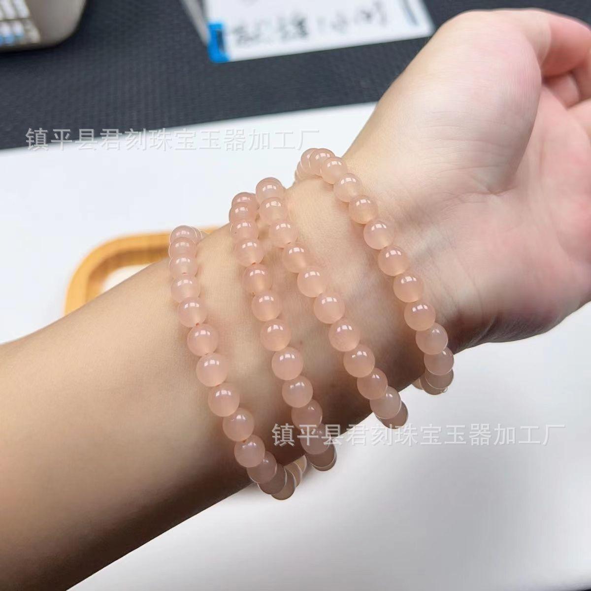 外蒙料晴水绿藕粉手链项链