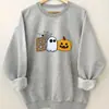 Tamanho Grande - Moletom Feminino Plus Size com Estampa de Halloween -
