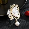 Broche de Mariposa de Nácar Natural de Lujo Ligero y Alta Gama, Abrigo Elegante para Mujer, Traje, Hebilla de Pin Versátil de Zirconia